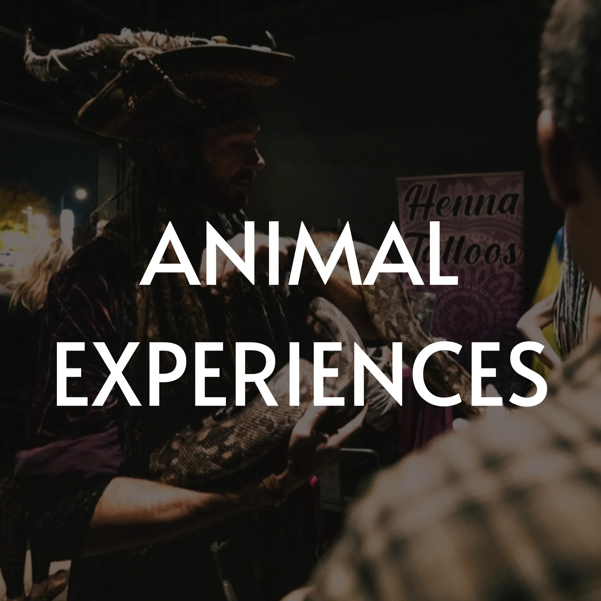 Man holding bird at event. Text overlay: